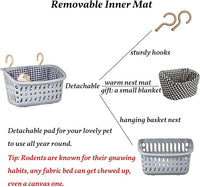 JWShang Rat Hammock for Cage, Chew Proof Hanging Basket Bed with Sturdy Hooks, Pet Cage Accessories, Safe Cozy Small Animal Rodent Hammock for Sugar Glider Mice Snuggling Sleeping