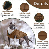 Lelepet Reversible Dog Coat Windproof Dog Jacket Lightweight Puffer - Small / Brown - image 3