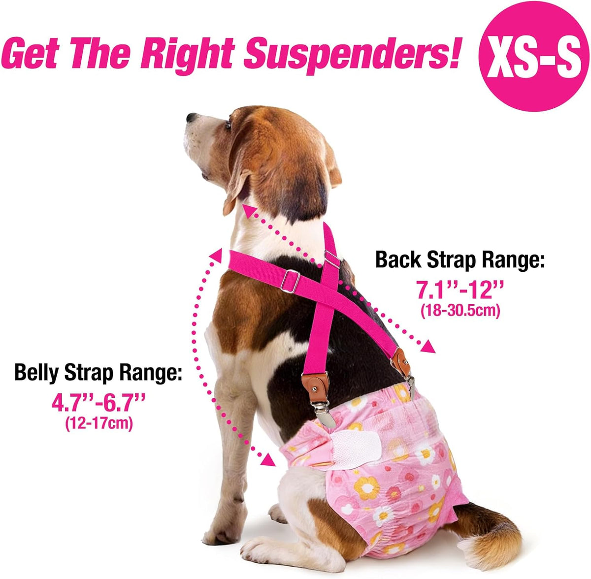 Pet Soft Dog Suspenders 2 Pieces Female Dog Diaper Suspenders - Brown & Burgundy / X-Small/Small - image 2