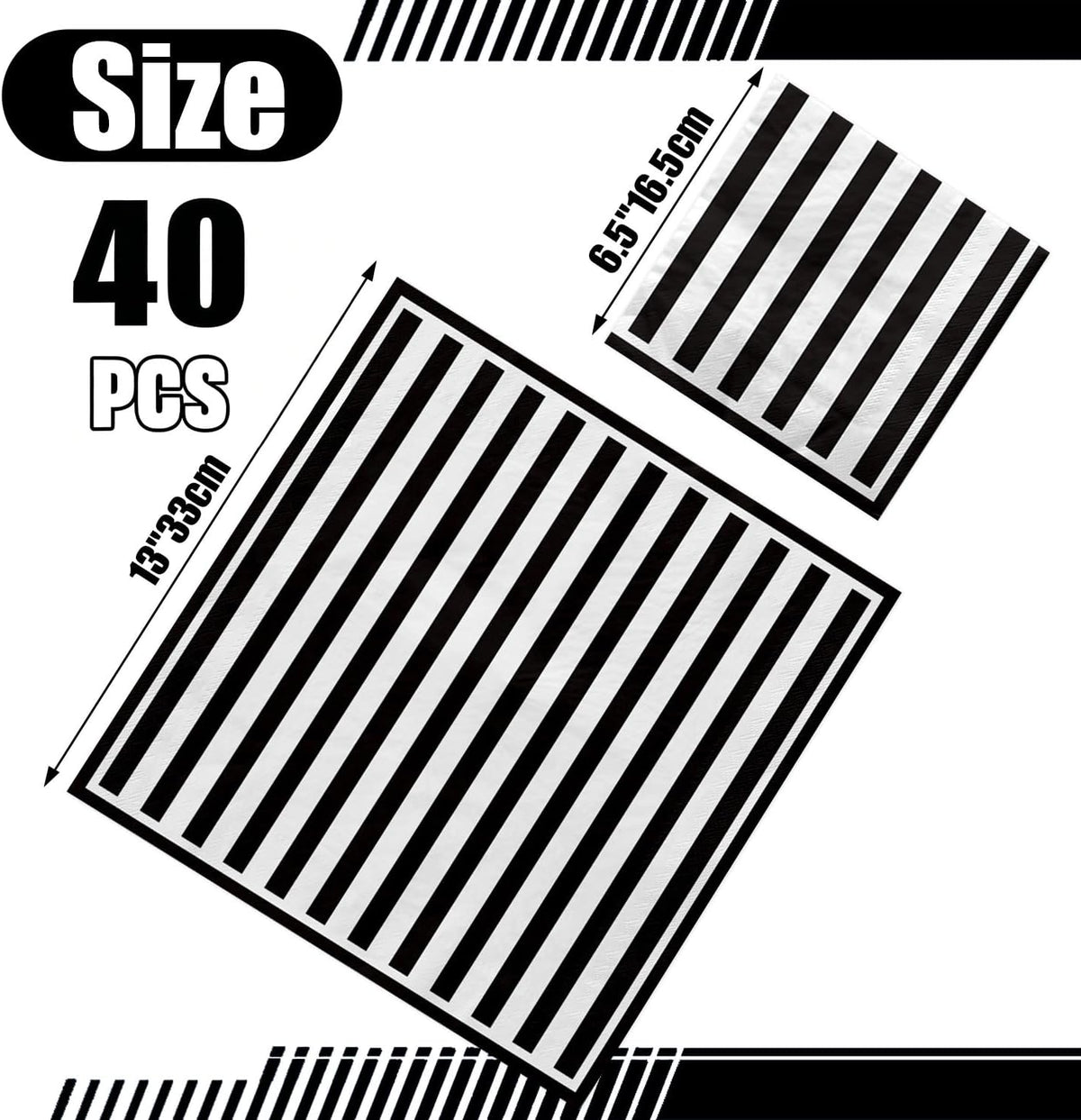 PIXHOTUL 100 pack red and white striped carnival paper napkins - view 14
