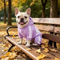 Dog Hoodie Security Clothes 4 Legs Jumpsuit Sweatshirt Hoodies Soft - Purple / Medium - image 2