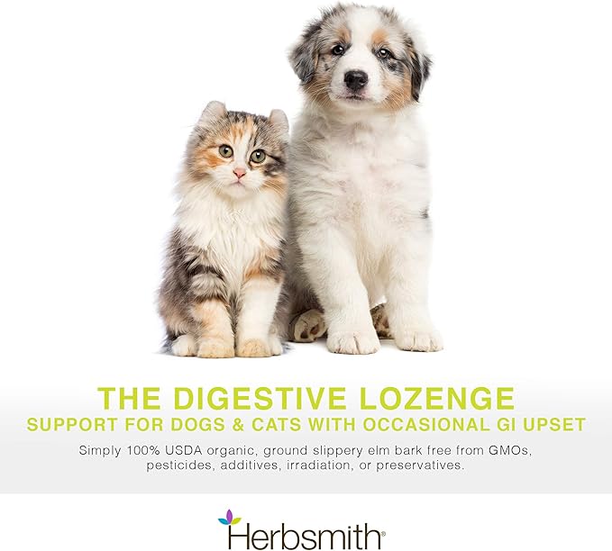 Herbsmith Organic Slippery Elm - Digestive Aid for Dogs and Cats - Constipation and Diarrhea Relief for Dogs and Cats - Megaesophagus Dog Aid - 150g