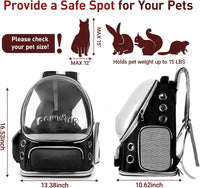 Cat Backpack Carrier Clear Bubble Window for Cats & Small Dogs up - Black - image 2
