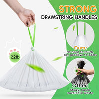120 Pack Cat Litter Box Liners for Meo Want SC01, MW-SC02, MW-LR01,1.5 Mil Thick Drawstring Heavy Duty Leak-proof Disposable Smart Self-Cleaning Litter Box Robot Waste Drawer Trash Bags 18" x 12.6"