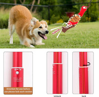 Interactive Dog Toys - Extendable Flirt Pole with 2pcs Squeaky Plush Toy Tugs Red Green for Dog - red - image 4