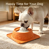 Slow Feeder Dog Bowl for Liquid Treats, Anti-Slip Lick Bowl - Orange - image 4