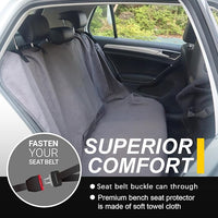 Back Seat Cover for Car Trucks Van SUV,Waterproof Rear Bench Towel Seat Covers for Dogs and Kids,Automotive Backseat Protector (Grey)