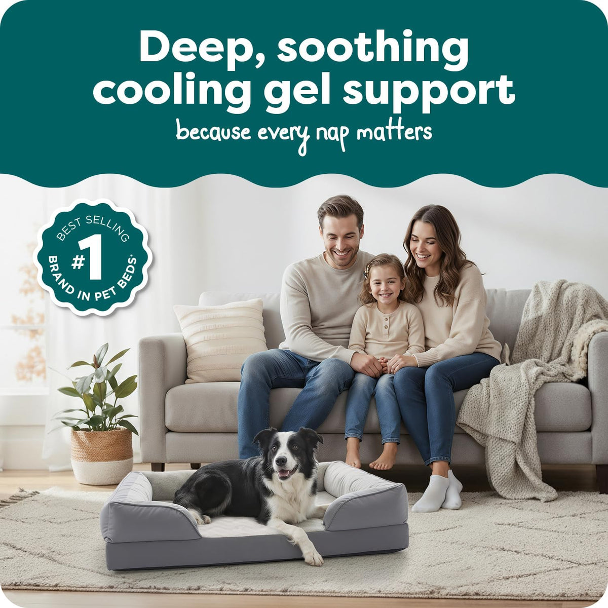 FurHaven Cooling Gel Dog Bed for Large Dogs - Large / Granite Gray - image 2