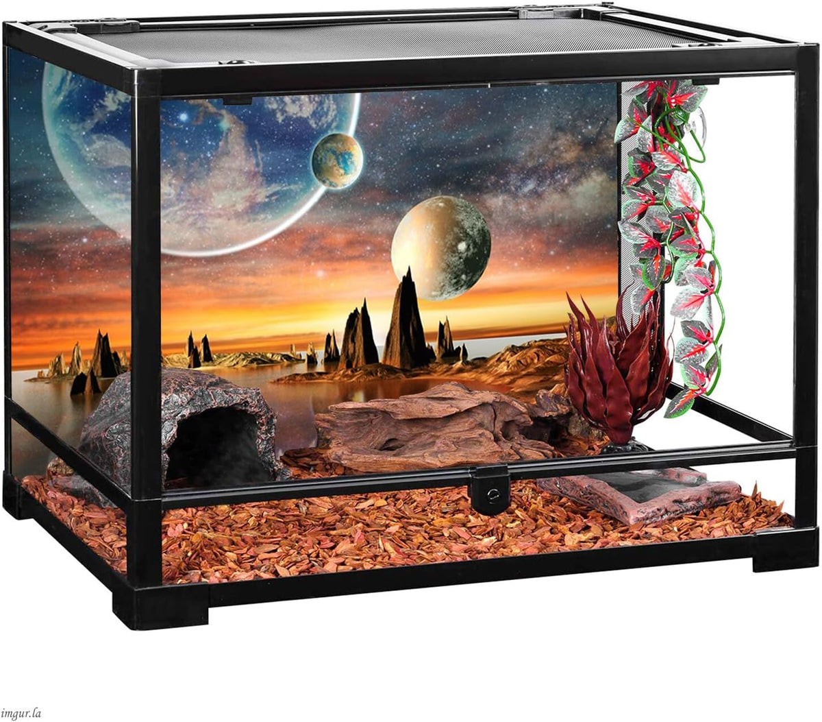 48x18 in Space Aquarium Backdrop Galaxy Planet Earth Fish Tank - 30x12in/75x30cm - image 2