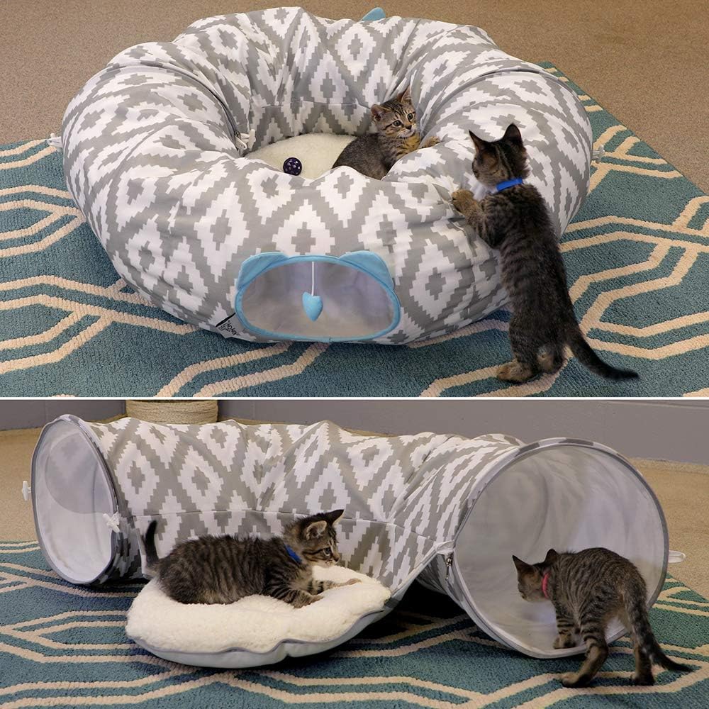 Kitty City Large Cat Tunnel Bed - White - image 3
