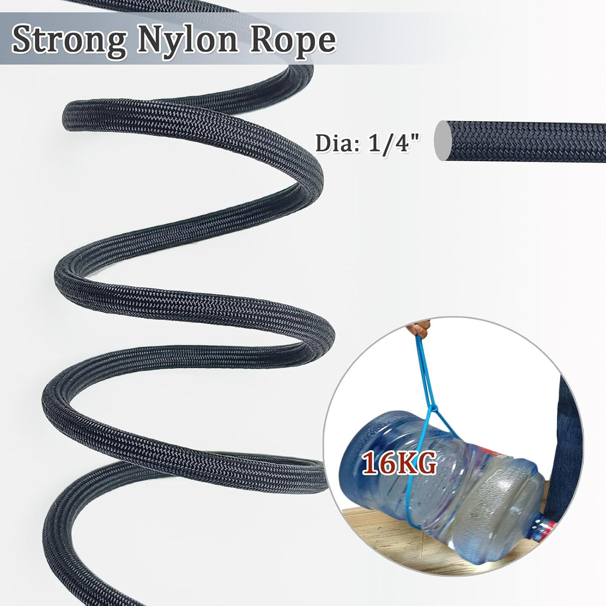 WYuZe 5ft Puppy Leash for Small Dogs Cats - Black / 16 FT (3~26 lbs) - image 3