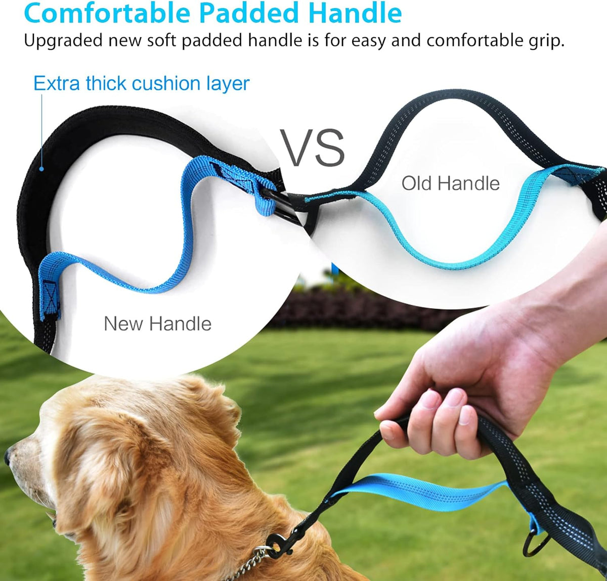 Uppetly Hands Free Dog Running Leash with Waist Belt - 1 dog/Blue / Large - image 4