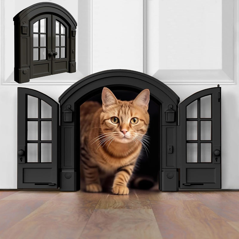 Purrfect Portal French Cat Door - Black 2