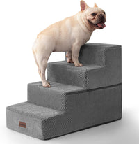 Dog Stairs for Small Dogs & Cats - Grey / 4-Step 18.5" H
