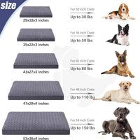 KSIIA Washable Dog Bed for Crate Waterproof for Medium Dogs - Grey / 53.0"L x 36.0"W x 4.0"Th - image 2