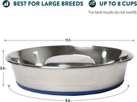 OurPets DuraPet Slow Feed Premium Stainless Steel Bowl Great - Large (6 Cups) - image 3