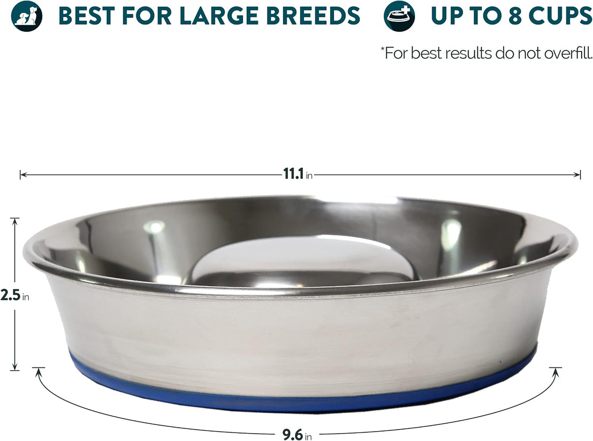 OurPets DuraPet Slow Feed Premium Stainless Steel Bowl Great - Large (6 Cups) - image 3