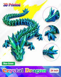 24 inch Large 3D Printed Dragon Glow in the Dark in Halloween – Fun for Kids & Family - Blue Green / 24 inch - image 4