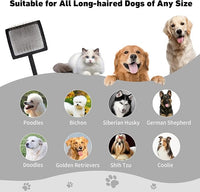 Dog Slicker Brush for Shedding and Grooming Medium or Long Haired Cats, Extra Long & Soft Pin Slicker Brush for Removes Loose Hair, Tangles, Knots, Undercoat, Free Pet Comb, Large Black
