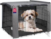 42-Inch Dog Crate Cover with Mesh, Waterproof Kennel Cover - 24.0"L x 18.0"W x 20.0"H / Grey