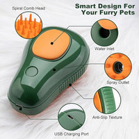 3-in-1 Steam Brush for Cat and Dog Deshedding - Portable Pet Hair Removal Tool for Indoor Shedding, Grooming Supplies