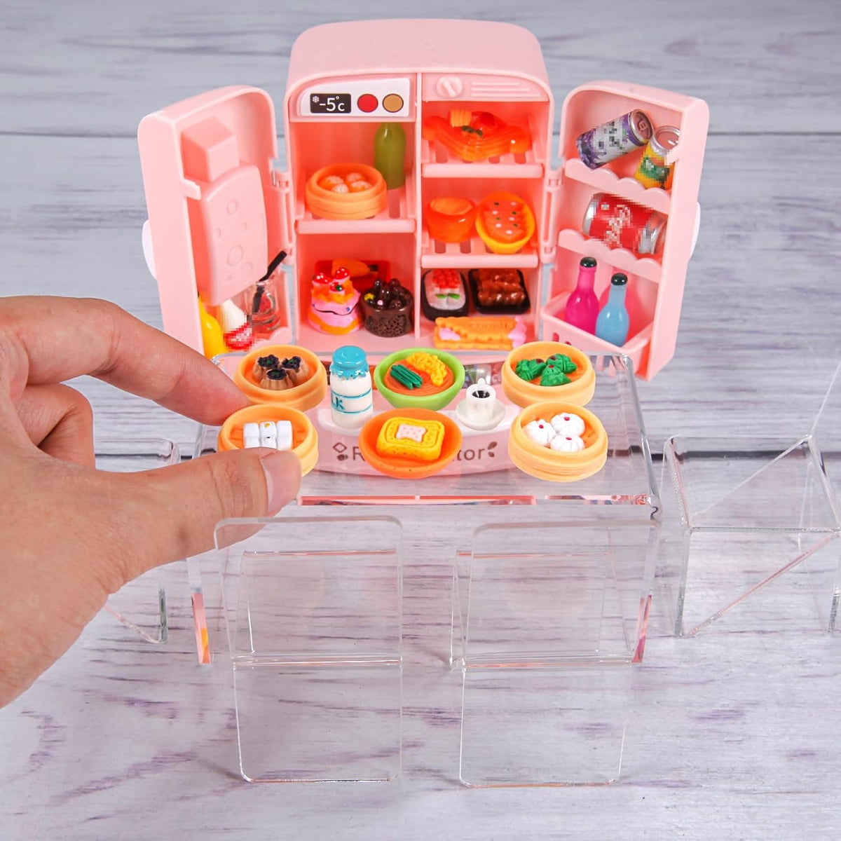 95 Pcs Dollhouse Refrigerator Mini Fridge Table Dining Car Toy - image 2