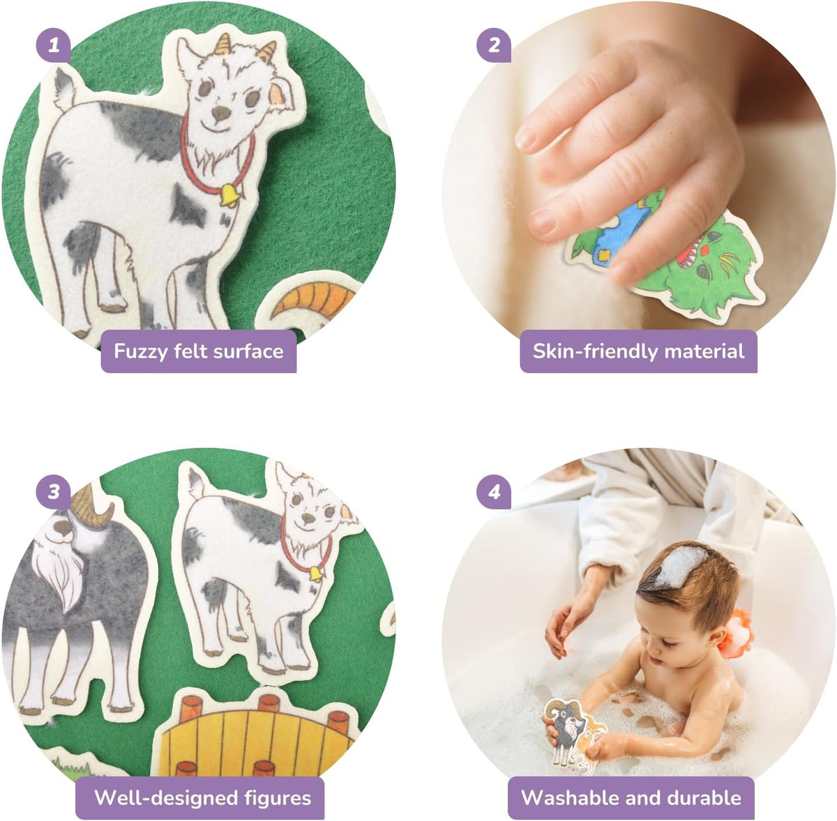 CHEFAN Felt Board for Toddlers, Felt Story Board - The Three Billy Goats Gruff&3 Other Stories - image 3