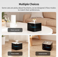 Wonder Creature Crystal Cat Water Fountain Stainless Steel Lid - Black+1 Filter+1 Sponge - image 4