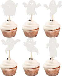 Rsstarxi 24 Pack Ghost Baby Boo Cupcake Toppers Glitter Spooky Little - Design 20
