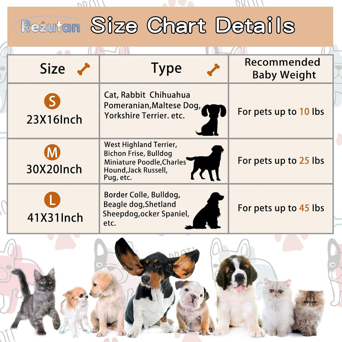 Rezutan Blanket for Large Dogs & Cats Soft Reversible Cute Paw 40"x31" – Essentials for Dogs - Tan/Purple/ Brown / Medium,30x20Inch - image 4