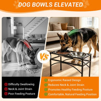 Elevated Dog Bowls Raised Pet Feeder Cat Food Water Diner Stand Set – Essentials for Dogs - M/10.7" Height - image 3