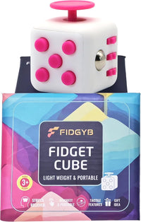 Cube Fidget Toy for Adults & Kids, Smooth - WhiPink