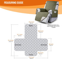 VANSOFY 100% Waterproof Recliner Chair Covers - Olive Green / 23.6" - image 2