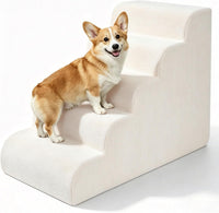 Dog Stairs for Bed & Couch, 18" H 4-Step Pet Ramp for Small Dogs - Beige / 5 / Standard 23" Height