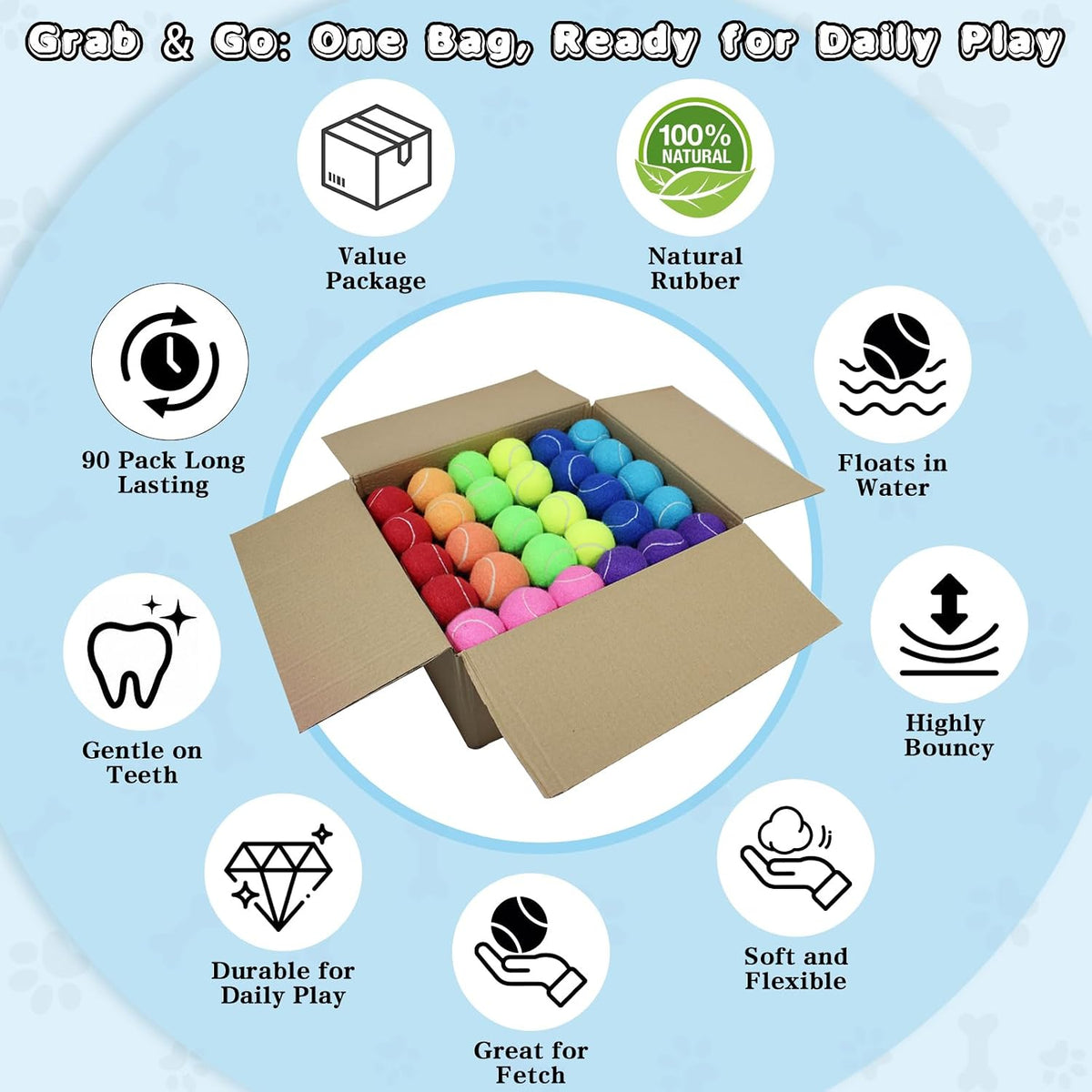 Magicorange Tennis Balls for Dogs - Multicolor / 90 Pack - image 4