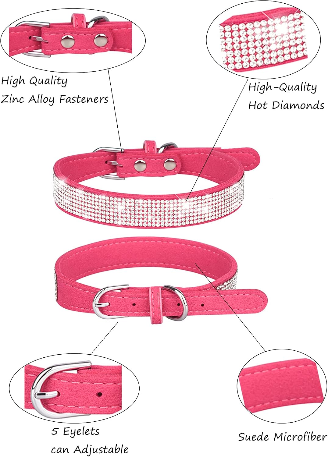 Dog Collar for Small Dogs - S / rose red - image 3
