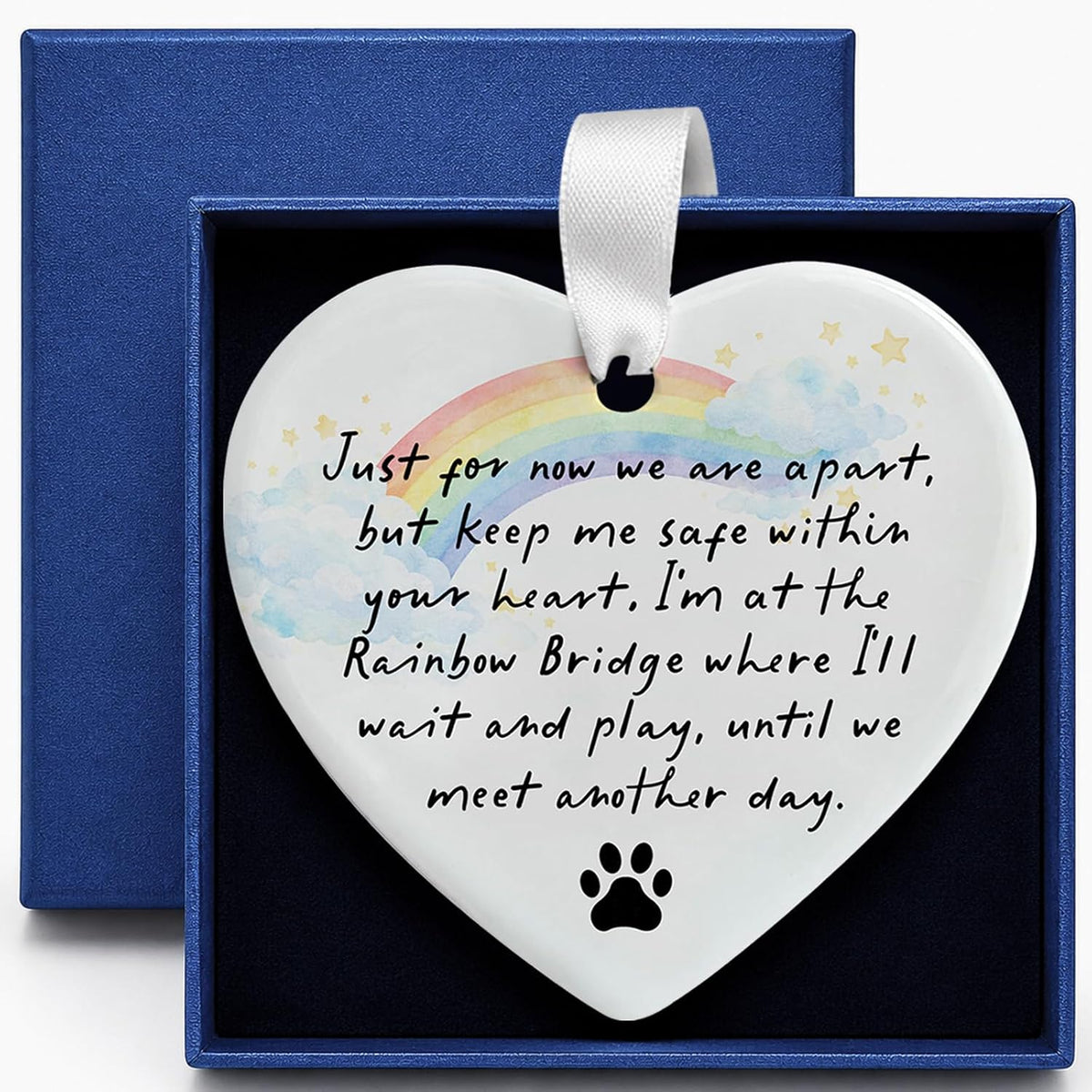 OFlyDesigns Pet Memorial Ceramic Heart Keepsake - Until We Meet