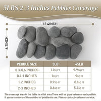 5 lbs Mexican Beach Pebbles, 2-3 Inch Decorative River Rocks for Fish Tank Aquarium Fountain, Decorative Pebbles for Garden Landscaping, Home Décor, Outdoor Paving Walkways Pathways Backyard