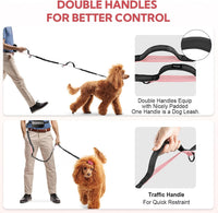 Hands Free Dog Leash for Two Dogs Walking, Running – Essentials for Dogs - Black/Pink / Large - image 4