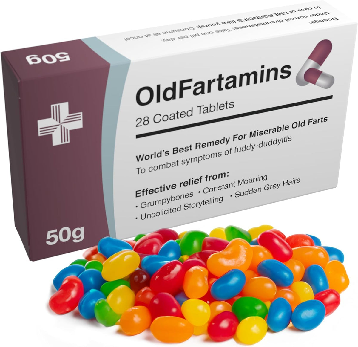 Funny Prank Pill Box Candy, Gag Gifts for Men - Old Fartamins