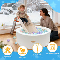 HARBOLLE 35.4" Soft Fleece Ball Pit for Toddlers - White - image 4