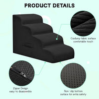 4 Step Dog Stairs Pet Ramp for High Beds, Sofas and Cars – Essentials for Dogs - Black / 4.0 / 4-Step 20"H - image 3