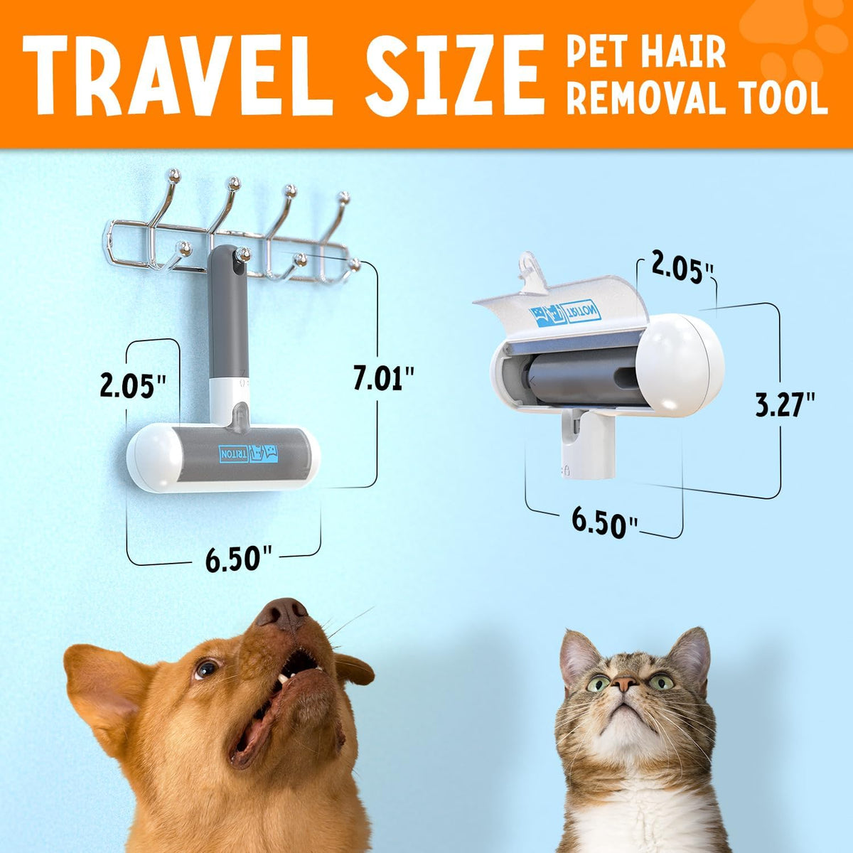 Triton Pet Hair Removal Tool w/Fur Trapping Compartment - Gray/White / Small - image 2