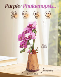 rowood 3D Puzzles for Adults - Purple Moth Orchid - image 2