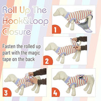 FUAMEY Recovery Suit for Dogs After Surgery,Soft Breathable Dog Bodysuit E-Collar & Cone Alternative Surgical Suit,Male Female Dog Neuter Spay Suits Anti Licking Wounds Onesie Purple Stripes XS
