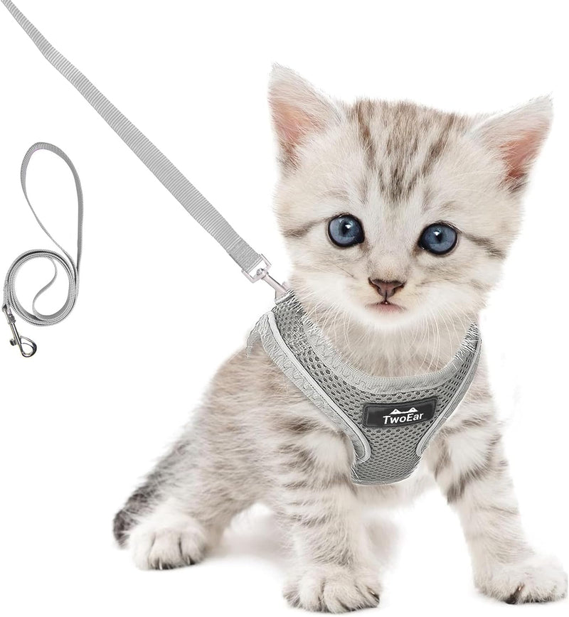 Cat Harness and Leash Set - Grey / XXXS(Neck:10.2-11.4"/Chest:11.4-12.6")