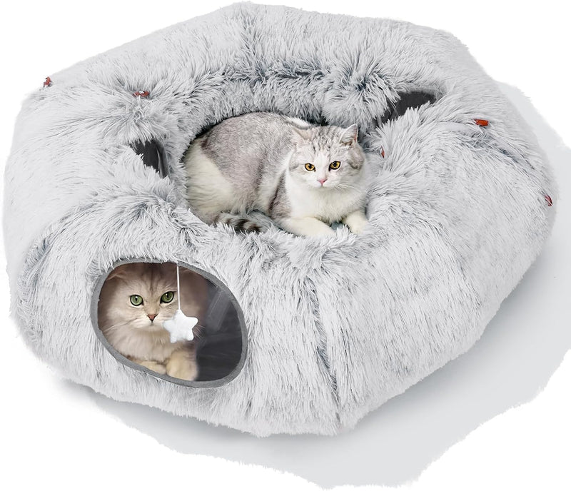 Cat Tunnel Bed for Indoor Cats - L / Grey