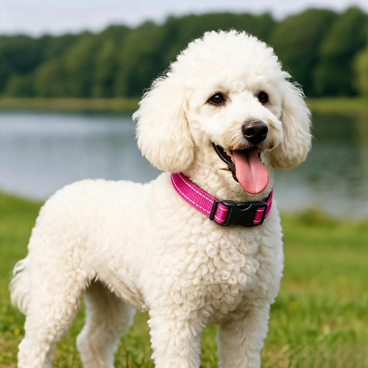 Dog Collar for Small Medium Dogs with Buckle - Deep Pink / Small - image 4
