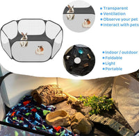 Small Animal Playpen, Pop-Up Portable Play Yard for Guinea Pigs - BLACK with Pad - image 4