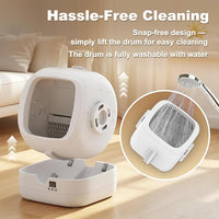 Automatic Cat Litter Box Self Cleaning - APP Control and Weight Monitoring - Ultra-Quiet, Suitable for Medium Cats and Kittens, Safe Anti-Pinch Litter Box (Assembly Required) -White